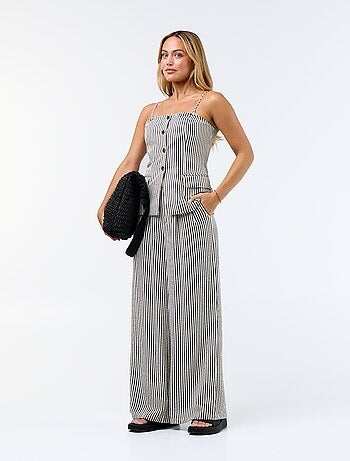 Top stile gilet da completo senza maniche