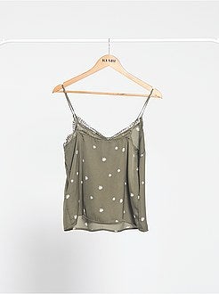 Top stile lingerie ornato di pizzo - Kiabi