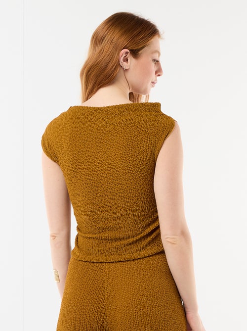 Top stretch asimmetrico a tinta unita senza maniche - Kiabi