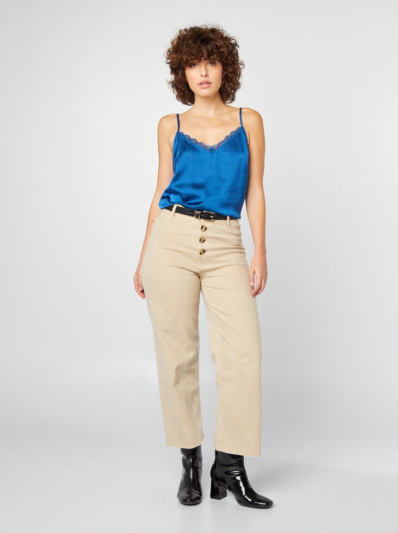 Top tessuto satinato BLU - Kiabi