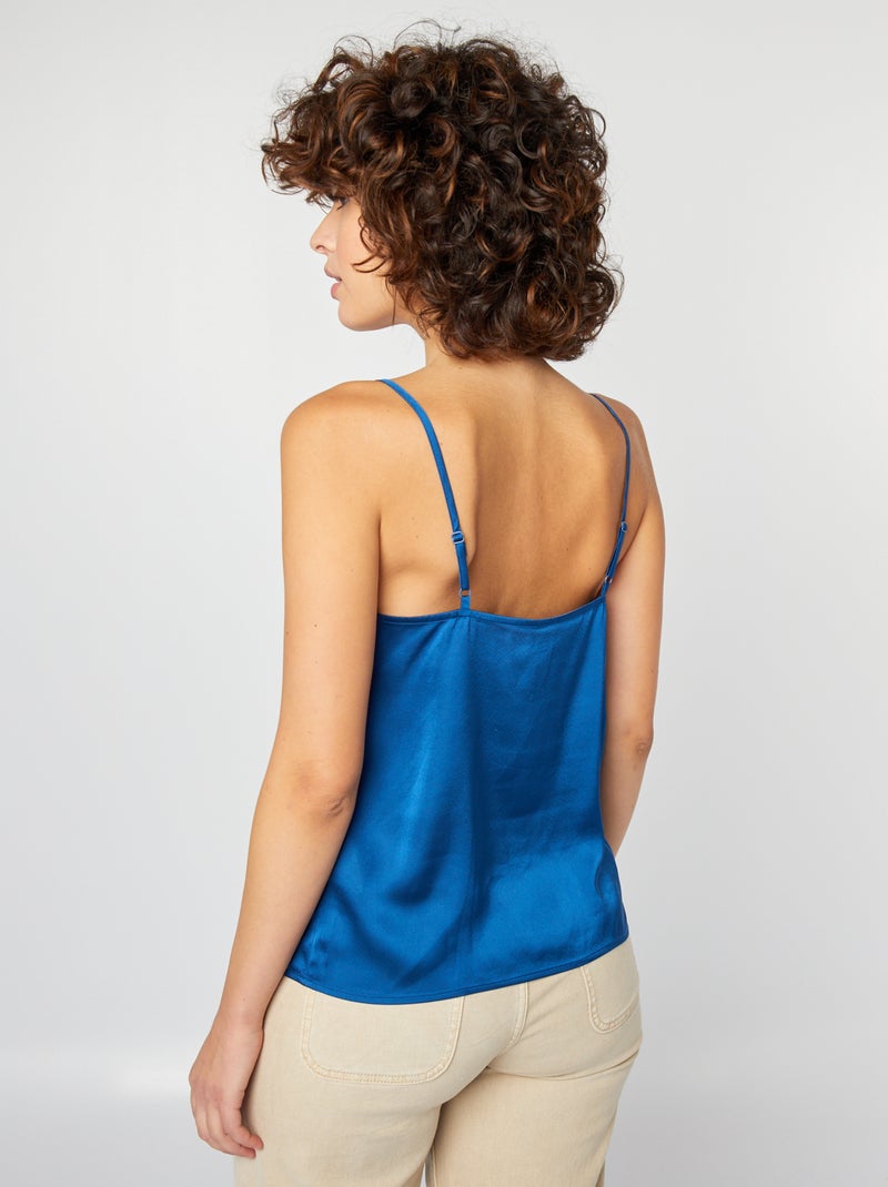 Top tessuto satinato BLU - Kiabi