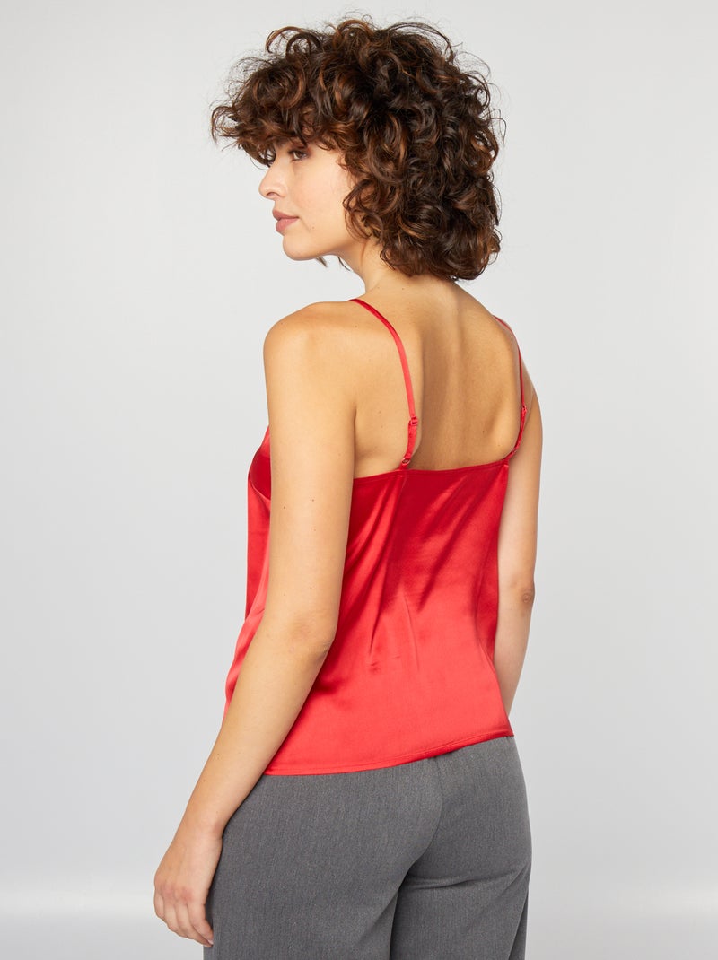 Top tessuto satinato ROSSO - Kiabi