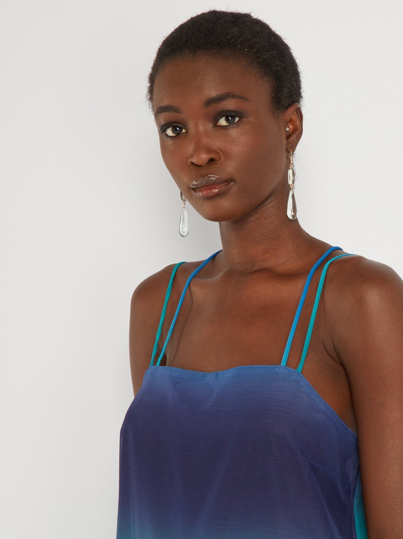 Top tie and dye con spalline sottili BLU - Kiabi