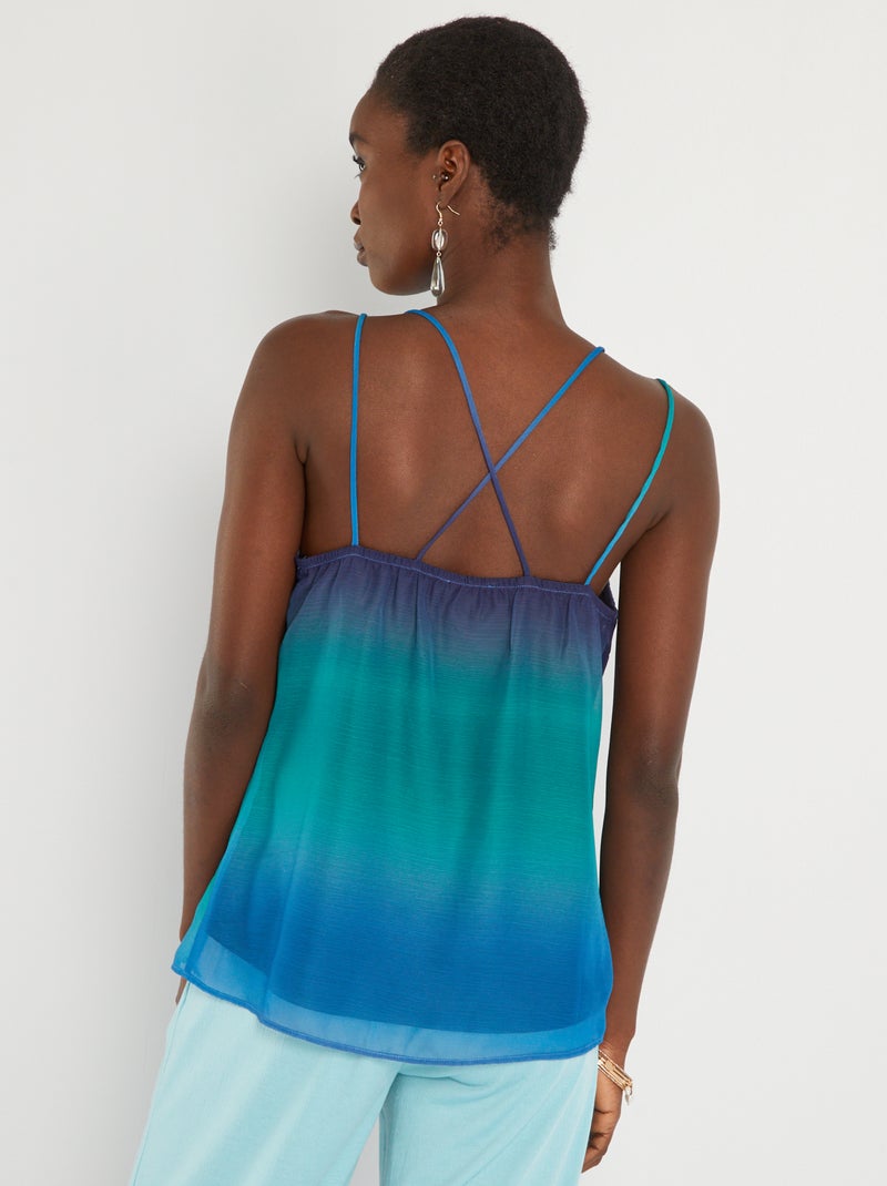 Top tie and dye con spalline sottili BLU - Kiabi