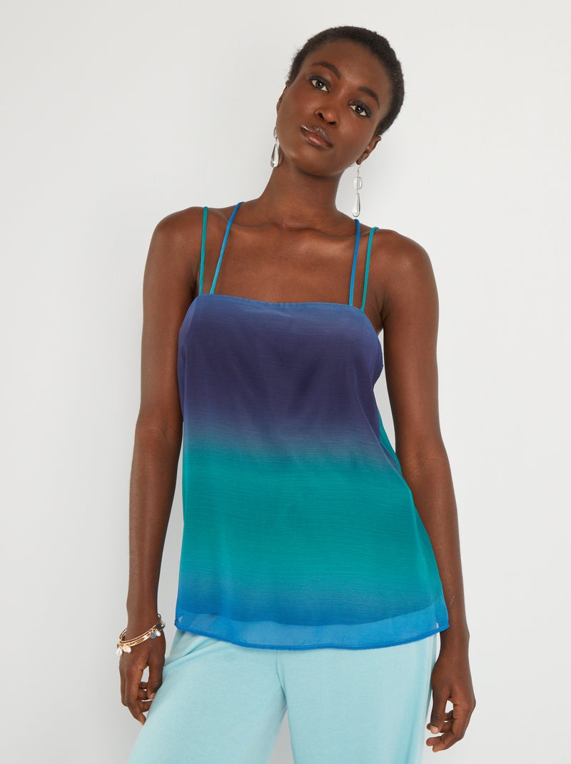 Top tie and dye con spalline sottili BLU - Kiabi