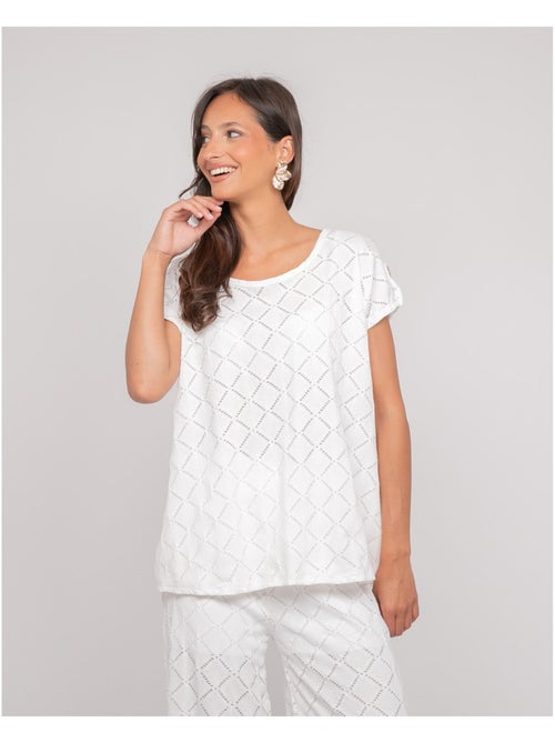 Top traforato a maniche corte FAVEUR - Kiabi Top traforato a maniche corte FAVEUR - Kiabi