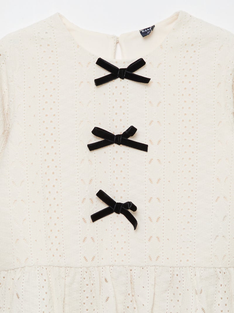 Top traforato con fiocchi decorativi Beige - Kiabi