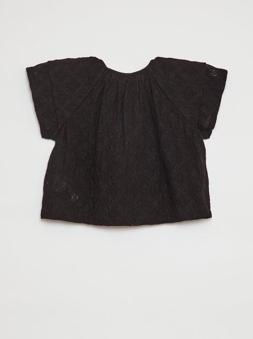 Top traforato con maniche con volant - Kiabi