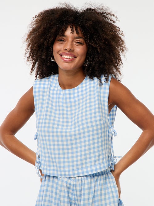 Top vichy con spalline - Kiabi