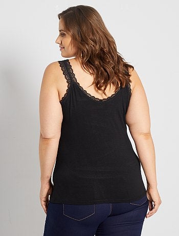 Top viscosa stretch con pizzo - Kiabi