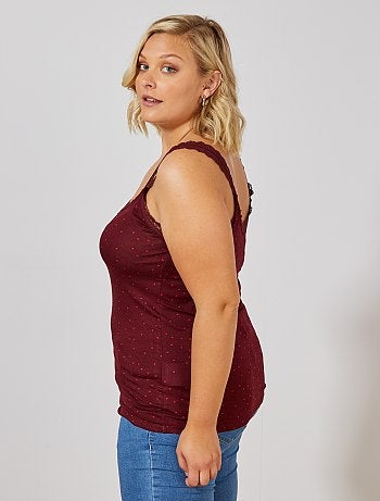 Top viscosa stretch con pizzo - Kiabi