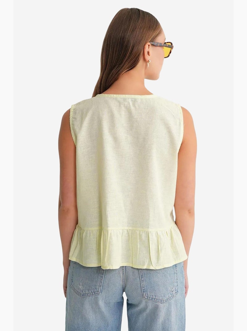Top volant fiocco davanti mixray Giallo limone - Kiabi