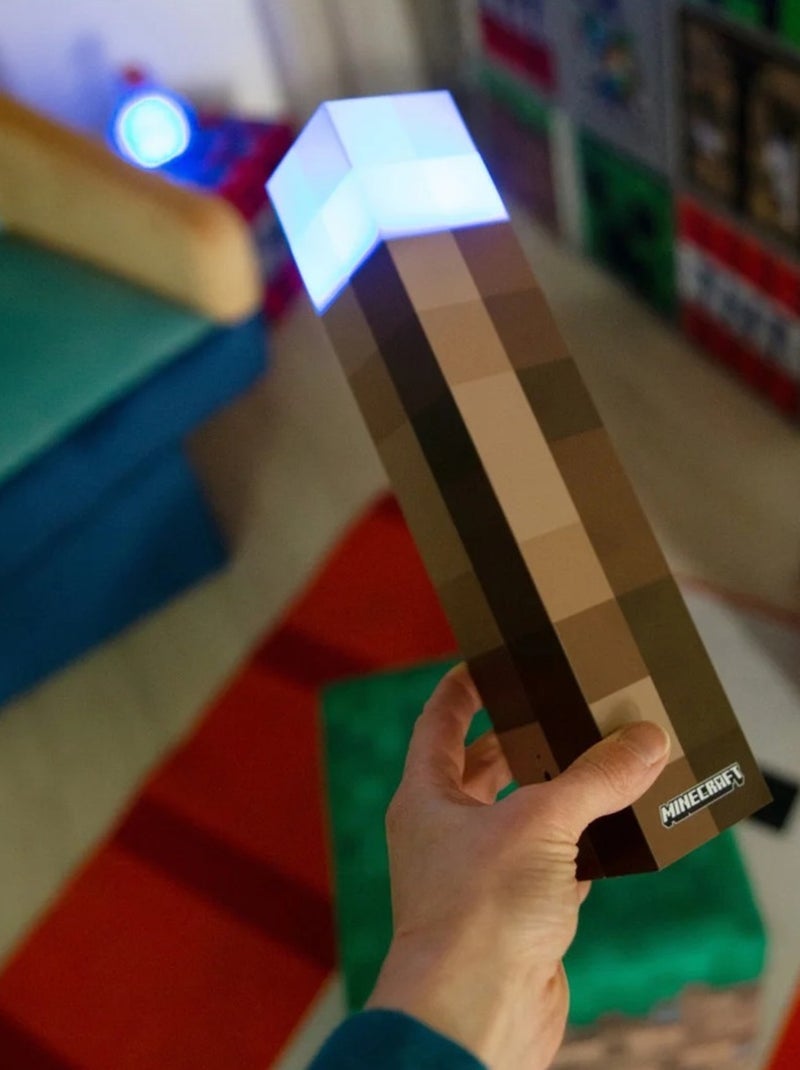 Torcia LED ricaricabile USB – 4 colori + supporto da parete "Roba" – Minecraft Marrone - Kiabi