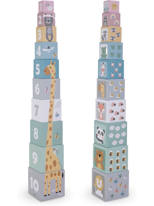 Torre da impilare 10 cubi animali numeri giocattolo apprendimento mamabrum - Kiabi Torre da impilare 10 cubi animali numeri giocattolo apprendimento mamabrum - Kiabi