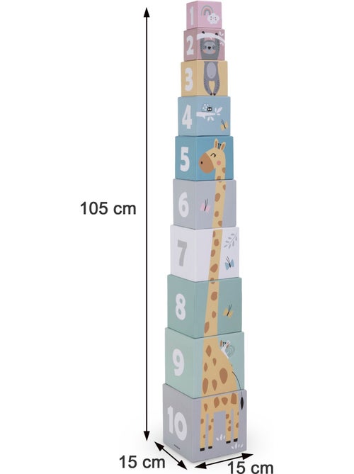 Torre da impilare 10 cubi animali numeri giocattolo apprendimento mamabrum - Kiabi Torre da impilare 10 cubi animali numeri giocattolo apprendimento mamabrum - Kiabi
