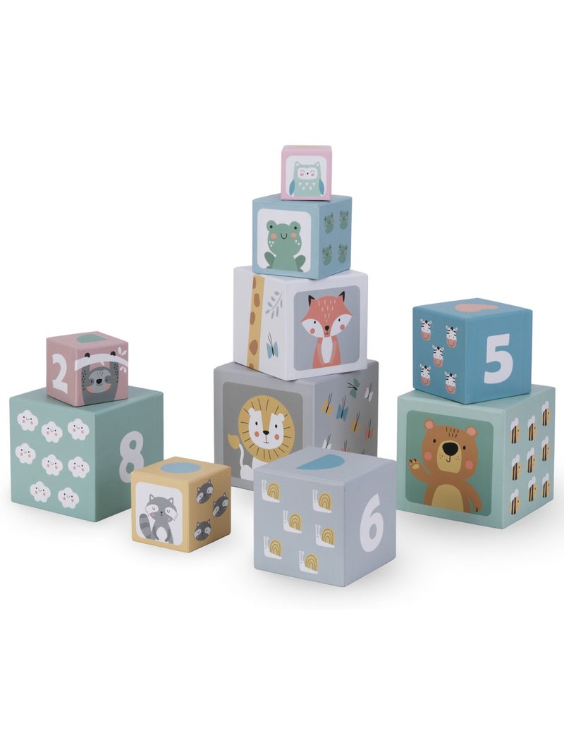 Torre da impilare 10 cubi animali numeri giocattolo apprendimento mamabrum N/D - Kiabi