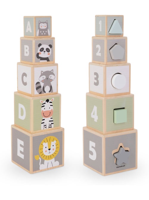 Torre da impilare legno bambini incastro forme numeri mamabrum - Kiabi Torre da impilare legno bambini incastro forme numeri mamabrum - Kiabi