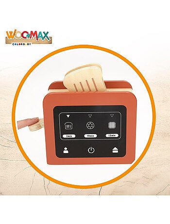 Tostapane giocattolo in legno con 8 accessori WOOMAX
