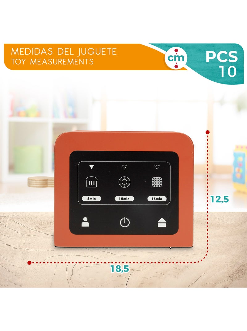 Tostapane giocattolo in legno con 8 accessori WOOMAX N/D - Kiabi