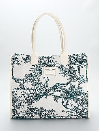 Tote bag grande in tela - VERDE - Kiabi - 18.00€