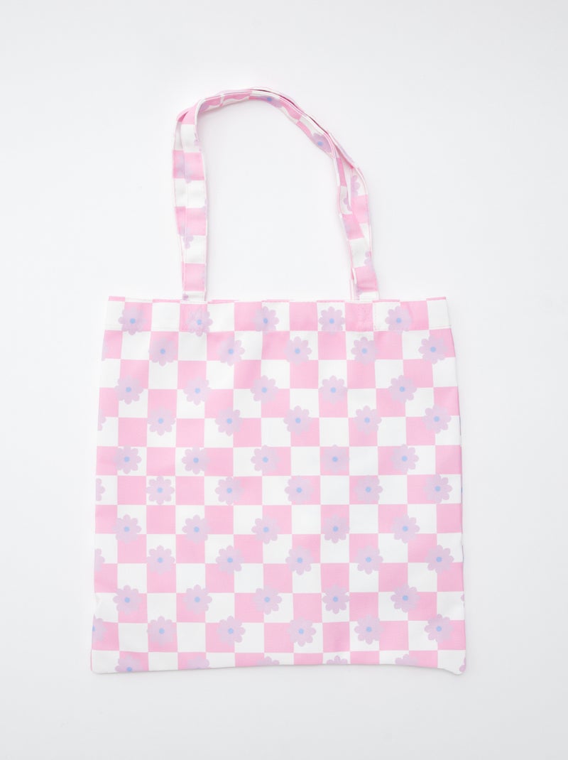 Tote bag quadretti vichy 'Stitch' 'Disney' ROSA - Kiabi