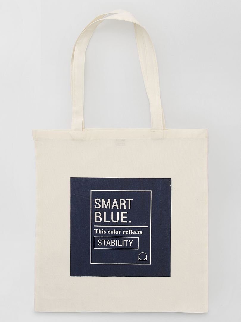Tote bag stampata blu scuro - Kiabi