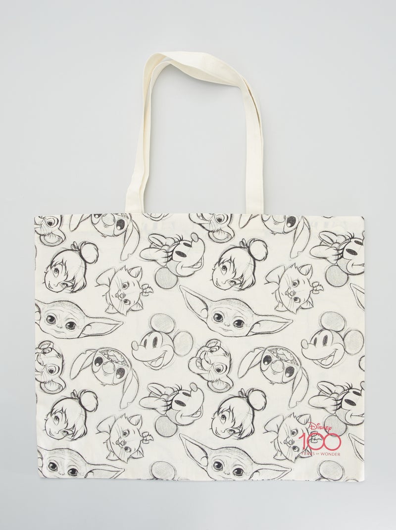 Tote bag XL stampa 'Topolino' BIANCO - Kiabi