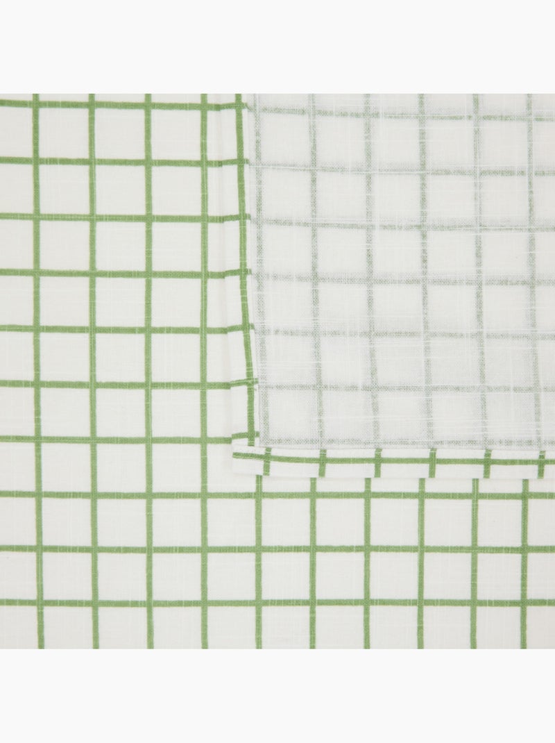 Tovaglia a quadri in cotone, trattamento idrorepellente Bianco - Kiabi