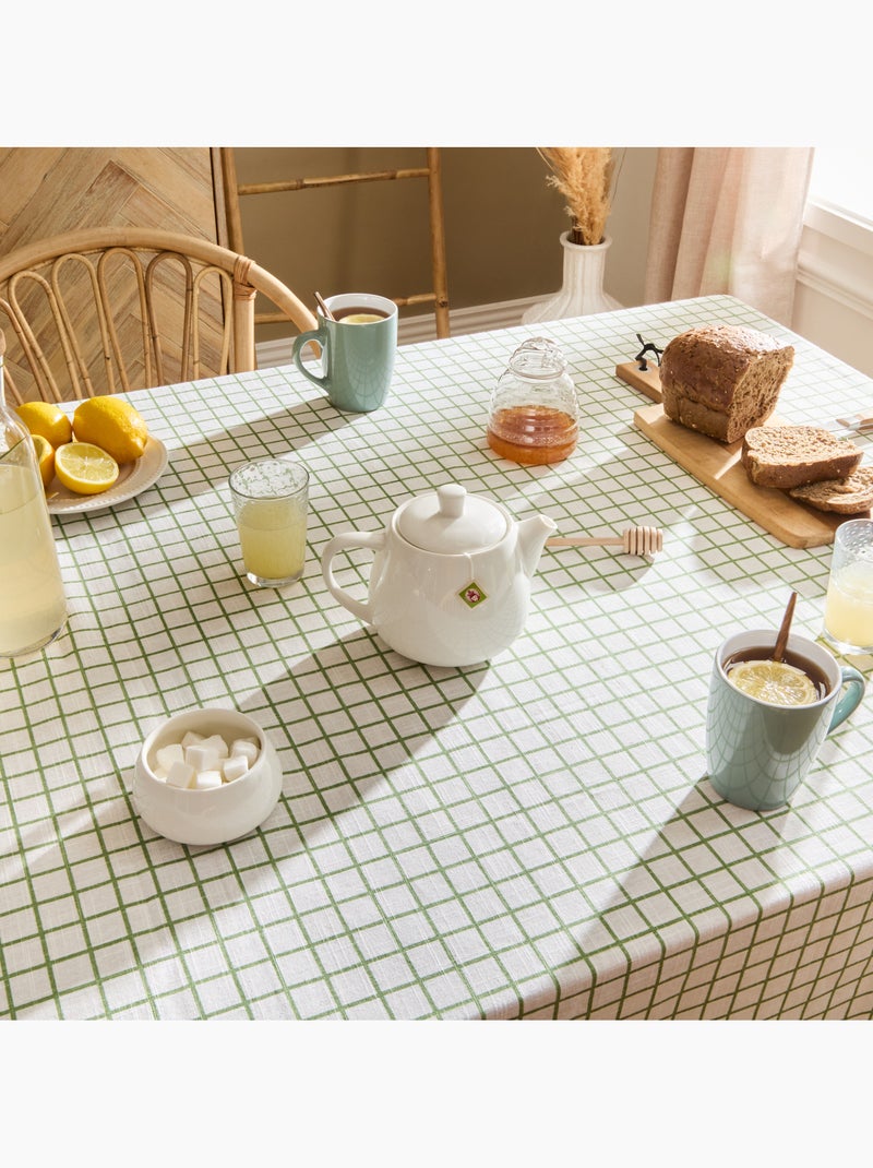 Tovaglia a quadri in cotone, trattamento idrorepellente Verde - Kiabi