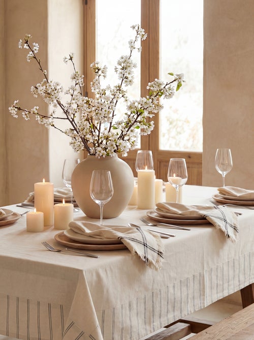 Tovaglia a righe in cotone (150x150 cm) - Kiabi Home - Kiabi