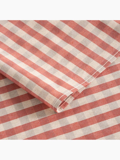 Tovaglia antimacchia a quadri vichy. Miscela di cotone e lino tessuto, effetto naturale - Gamusi. - Kiabi Tovaglia antimacchia a quadri vichy. Miscela di cotone e lino tessuto, effetto naturale - Gamusi. - Kiabi