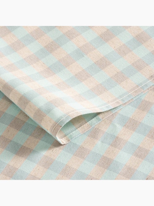 Tovaglia antimacchia a quadri vichy. Miscela di cotone e lino tessuto, effetto naturale - Gamusi. - Kiabi Tovaglia antimacchia a quadri vichy. Miscela di cotone e lino tessuto, effetto naturale - Gamusi. - Kiabi