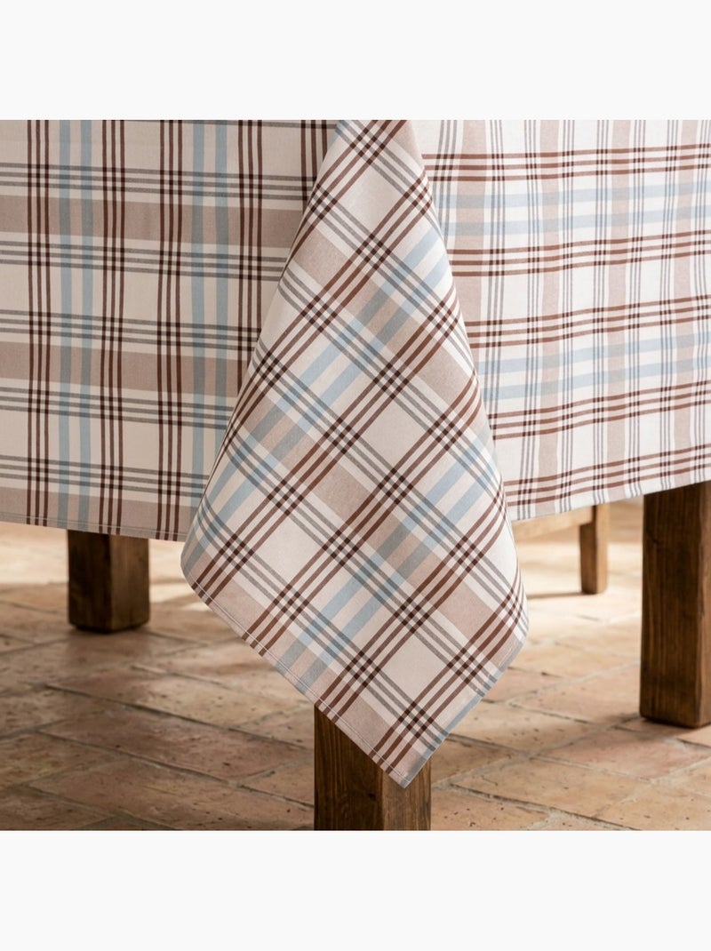 Tovaglia antimacchia con motivo tartan, tatto e caduta naturale - Gamusi. Blu - Kiabi