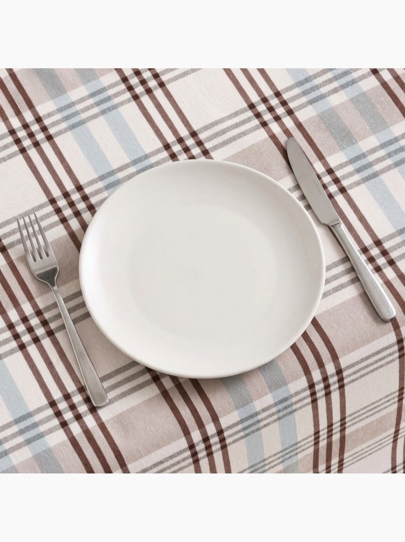 Tovaglia antimacchia con motivo tartan, tatto e caduta naturale - Gamusi. Blu - Kiabi