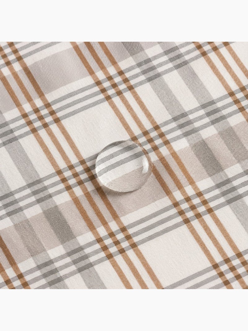Tovaglia antimacchia con motivo tartan, tatto e caduta naturale - Gamusi. Cammello - Kiabi