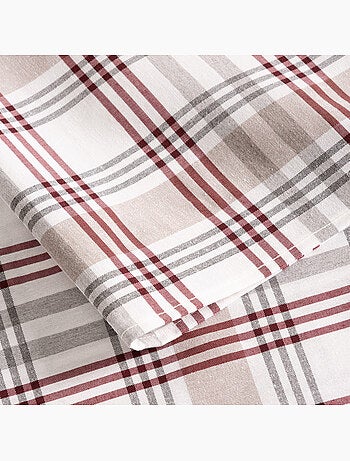 Tovaglia antimacchia con motivo tartan, tatto e caduta naturale - Gamusi.