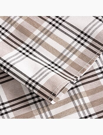 Tovaglia antimacchia con motivo tartan, tatto e caduta naturale - Gamusi.