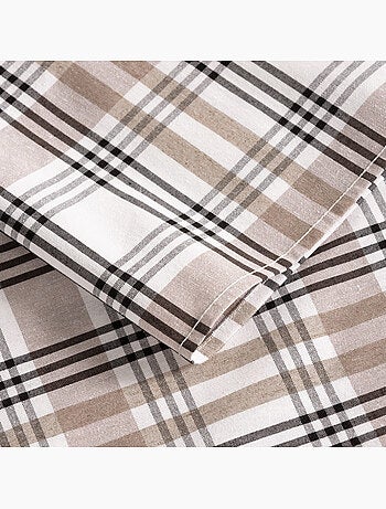 Tovaglia antimacchia con motivo tartan, tatto e caduta naturale - Gamusi.
