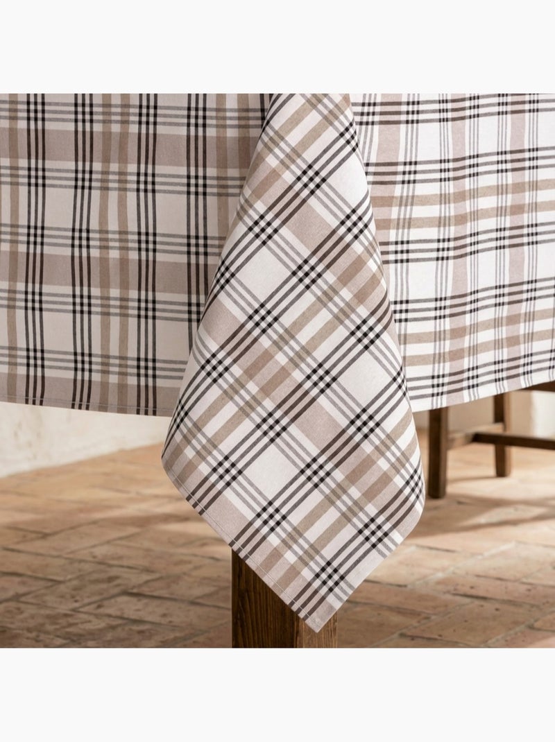 Tovaglia antimacchia con motivo tartan, tatto e caduta naturale - Gamusi. Lino - Kiabi
