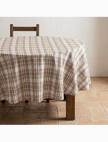 Tovaglia antimacchia con motivo tartan, tatto e caduta naturale - Gamusi.