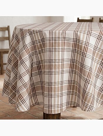 Tovaglia antimacchia con motivo tartan, tatto e caduta naturale - Gamusi.