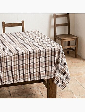 Tovaglia antimacchia con motivo tartan, tatto e caduta naturale - Gamusi.