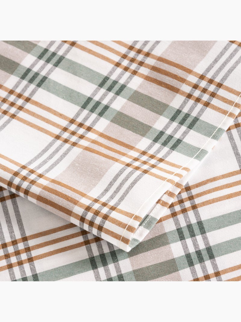 Tovaglia antimacchia con motivo tartan, tatto e caduta naturale - Gamusi. Verde acqua - Kiabi