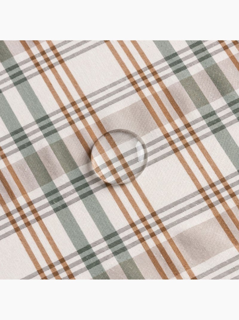 Tovaglia antimacchia con motivo tartan, tatto e caduta naturale - Gamusi. Verde acqua - Kiabi