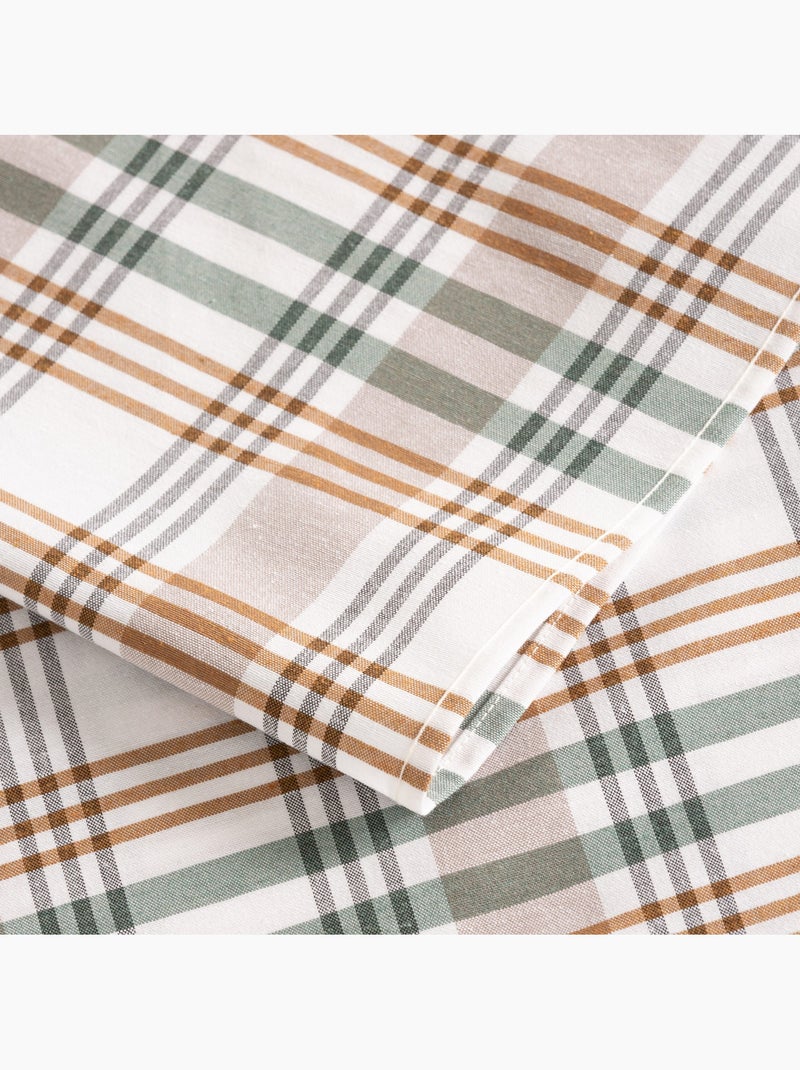 Tovaglia antimacchia con motivo tartan, tatto e caduta naturale - Gamusi. Verde acqua - Kiabi