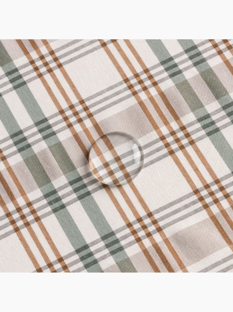 Tovaglia antimacchia con motivo tartan, tatto e caduta naturale - Gamusi. Verde acqua - Kiabi
