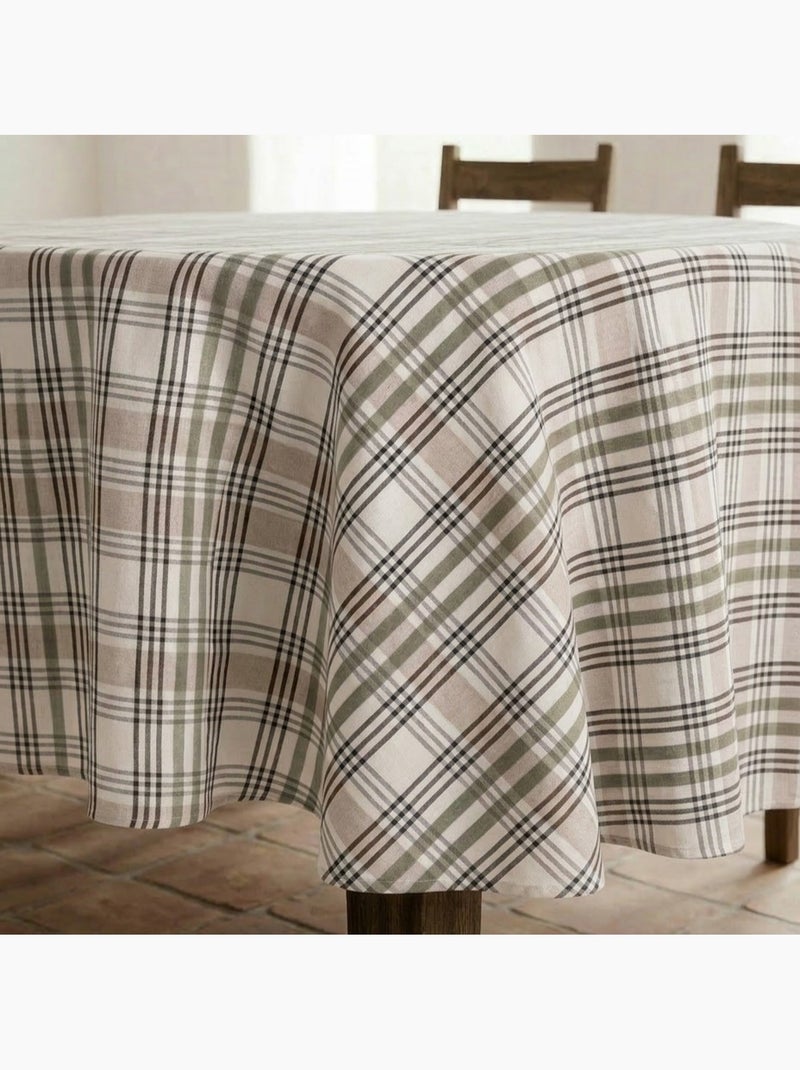 Tovaglia antimacchia con motivo tartan, tatto e caduta naturale - Gamusi. Verde - Kiabi