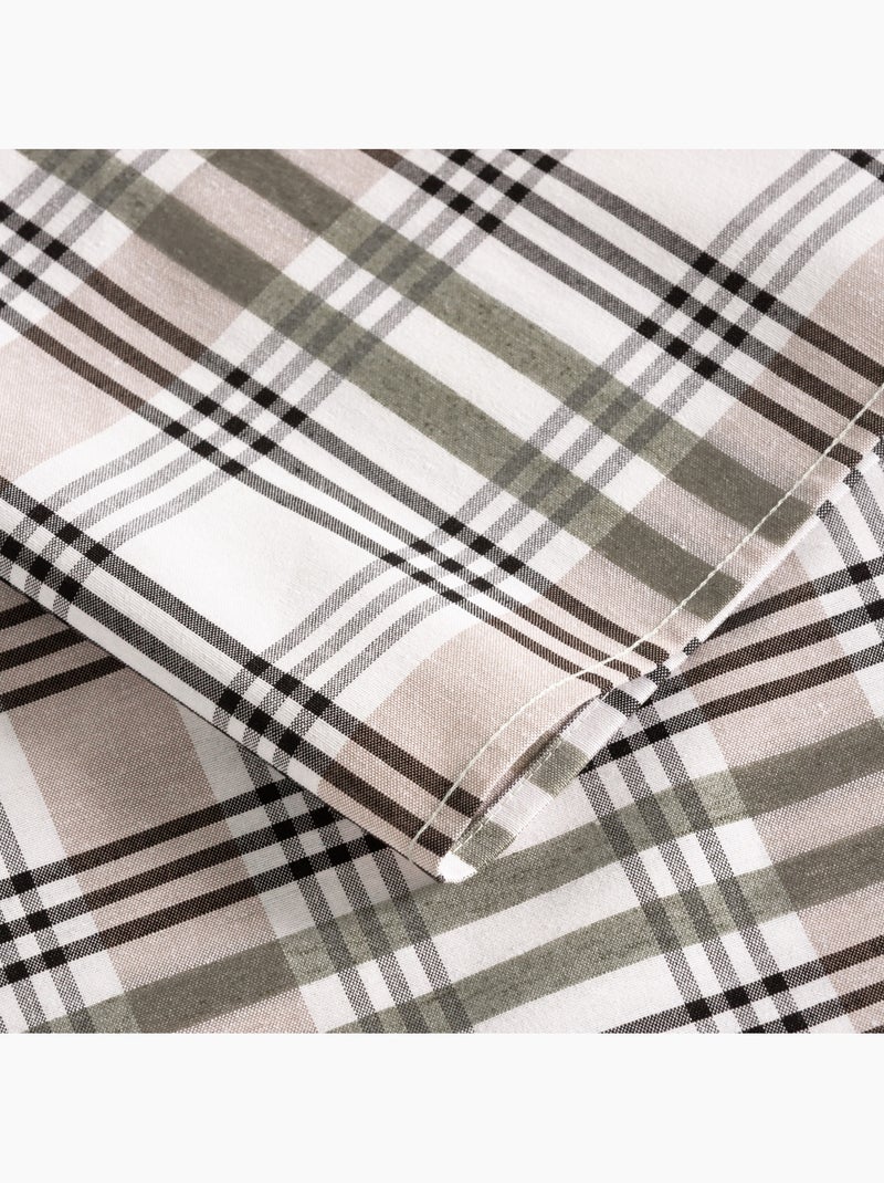 Tovaglia antimacchia con motivo tartan, tatto e caduta naturale - Gamusi. Verde - Kiabi