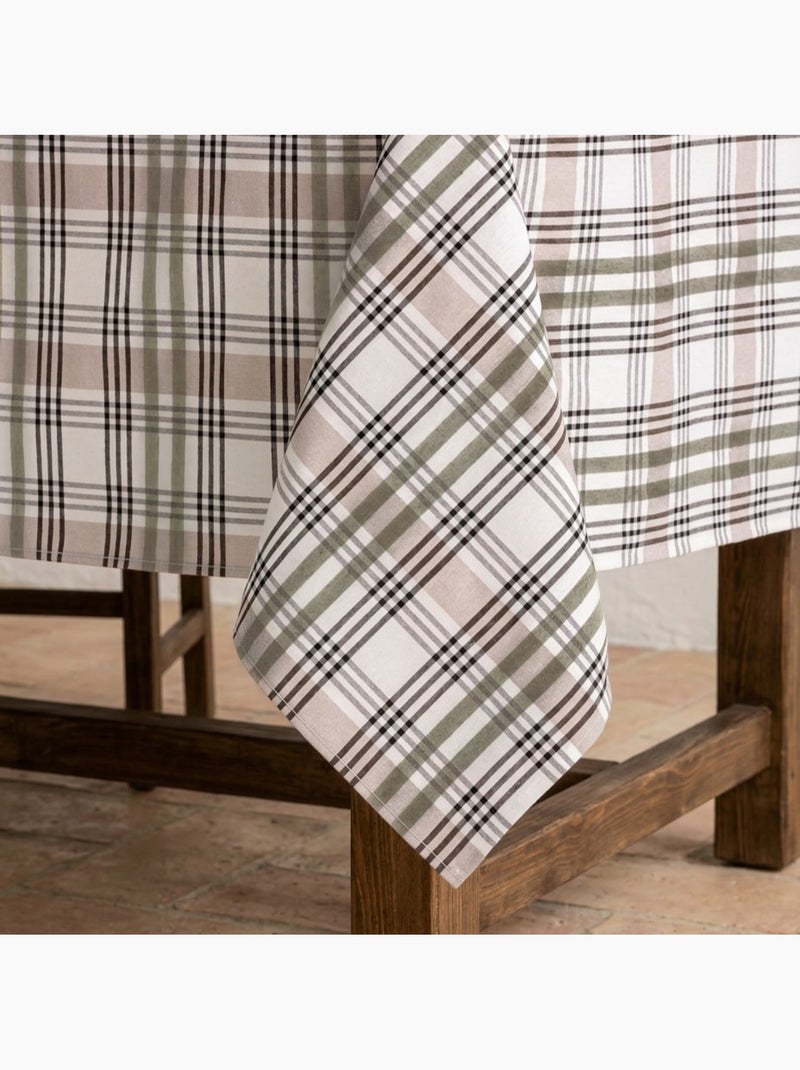 Tovaglia antimacchia con motivo tartan, tatto e caduta naturale - Gamusi. Verde - Kiabi