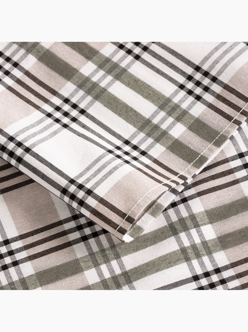 Tovaglia antimacchia con motivo tartan, tatto e caduta naturale - Gamusi. Verde - Kiabi